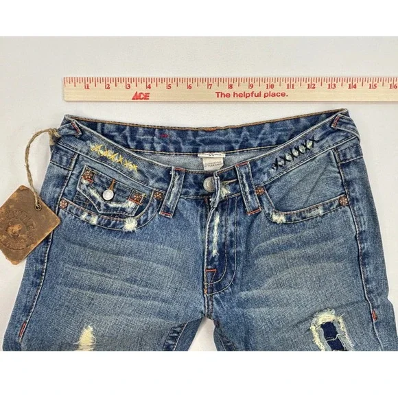True Religion Vintage 2004 Twisted Destroyed Flare size 27 NWT ( RARE ) - Picture 6 of 13